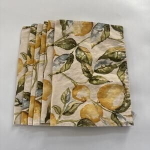 Pottery‎ Barn Placemats Set of 6 Cotton Lemons Rectangle 20x14" Farmhouse READ